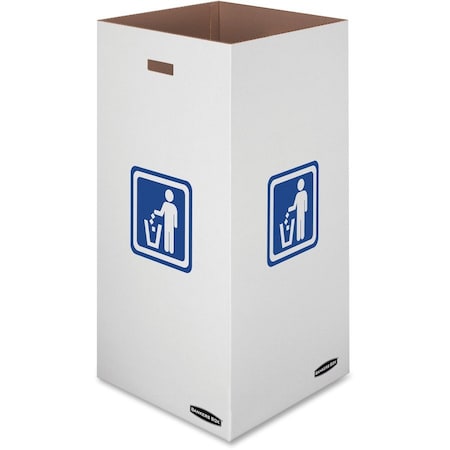 Bankers Box 50 gal Square Cardboard Disposable Can, White, 18.4 in, 10 PK FEL7320201